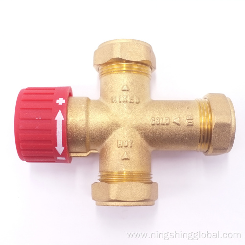 Brass thermostatic mixing valve